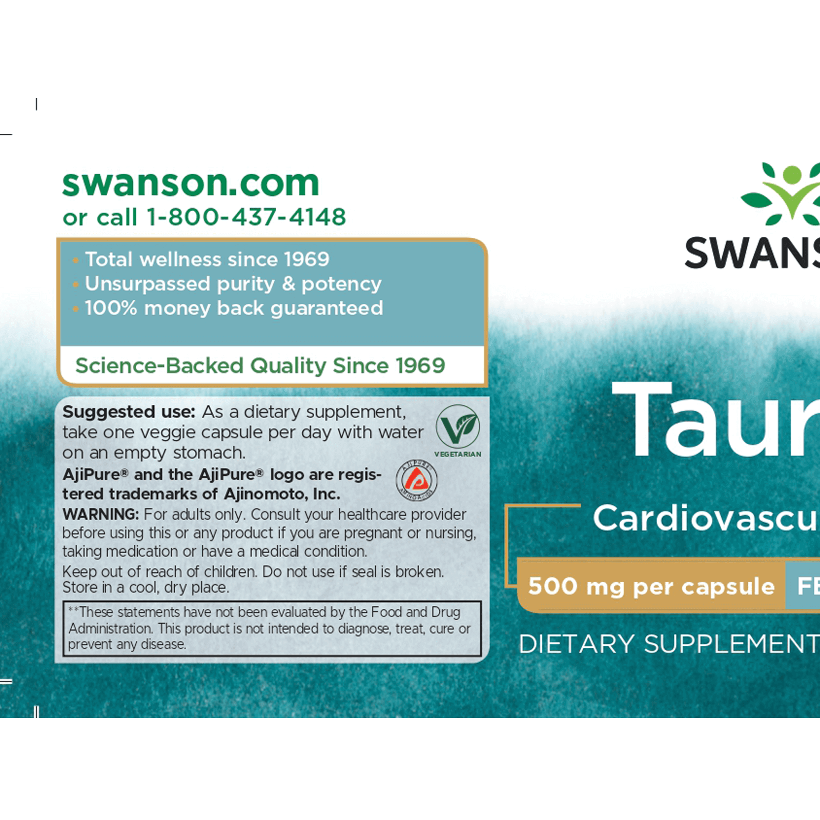 アジピュア・タウリン 500mg 60ベジカプセル