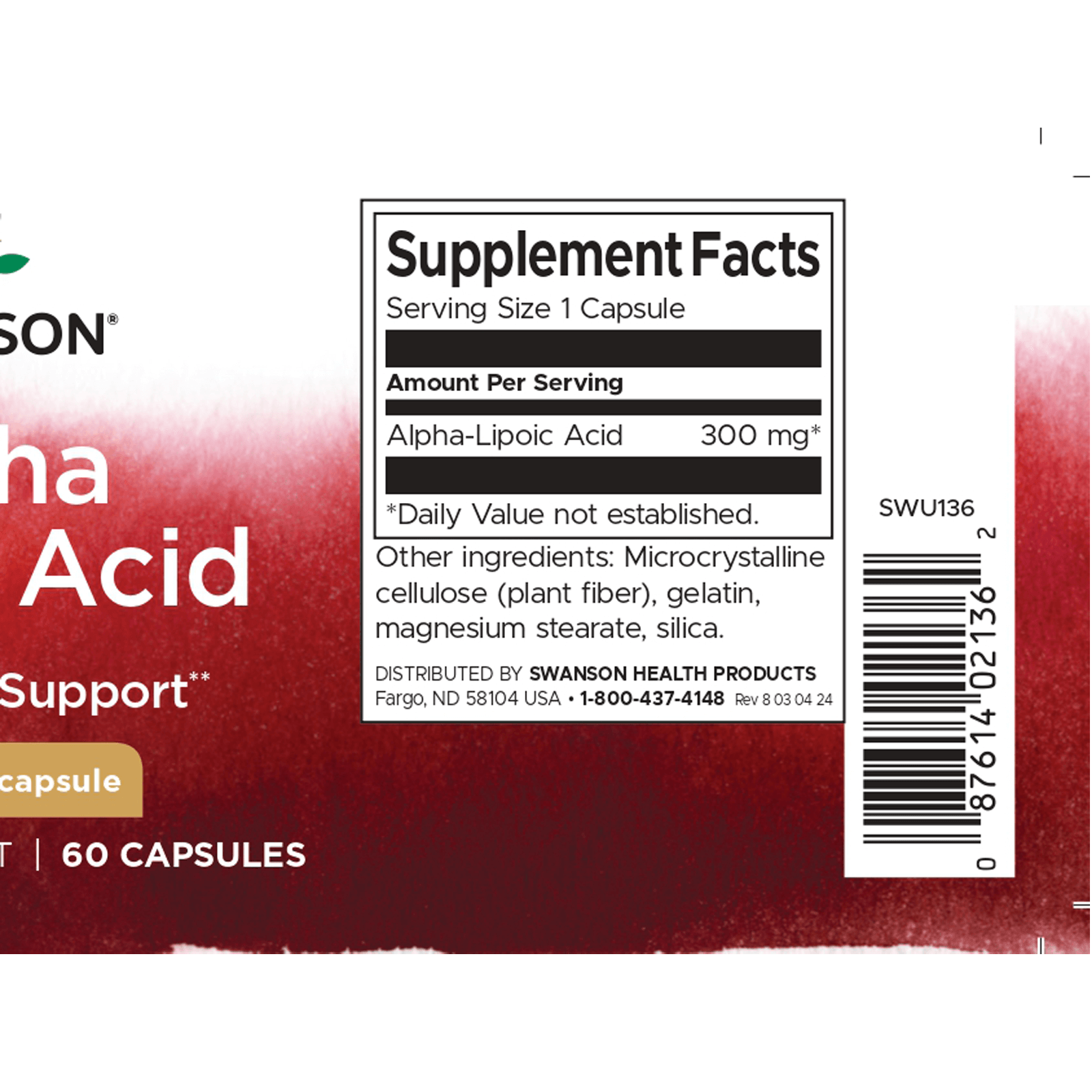 アルファリポ酸 300mg 60カプセル