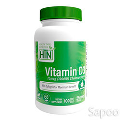 ビタミンD3 1000IU Non- GMO 100ソフトジェルカプセル